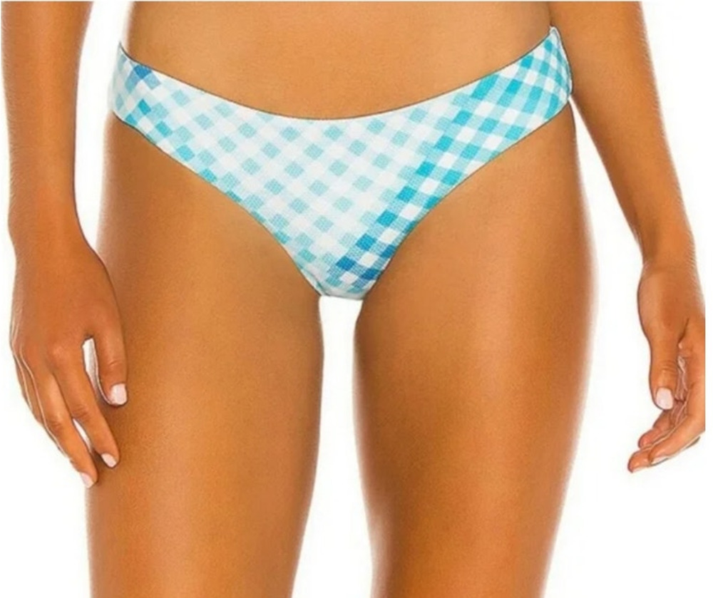 L*Space Sandy Bikini Bottom Full Size Small In Blue Plaid